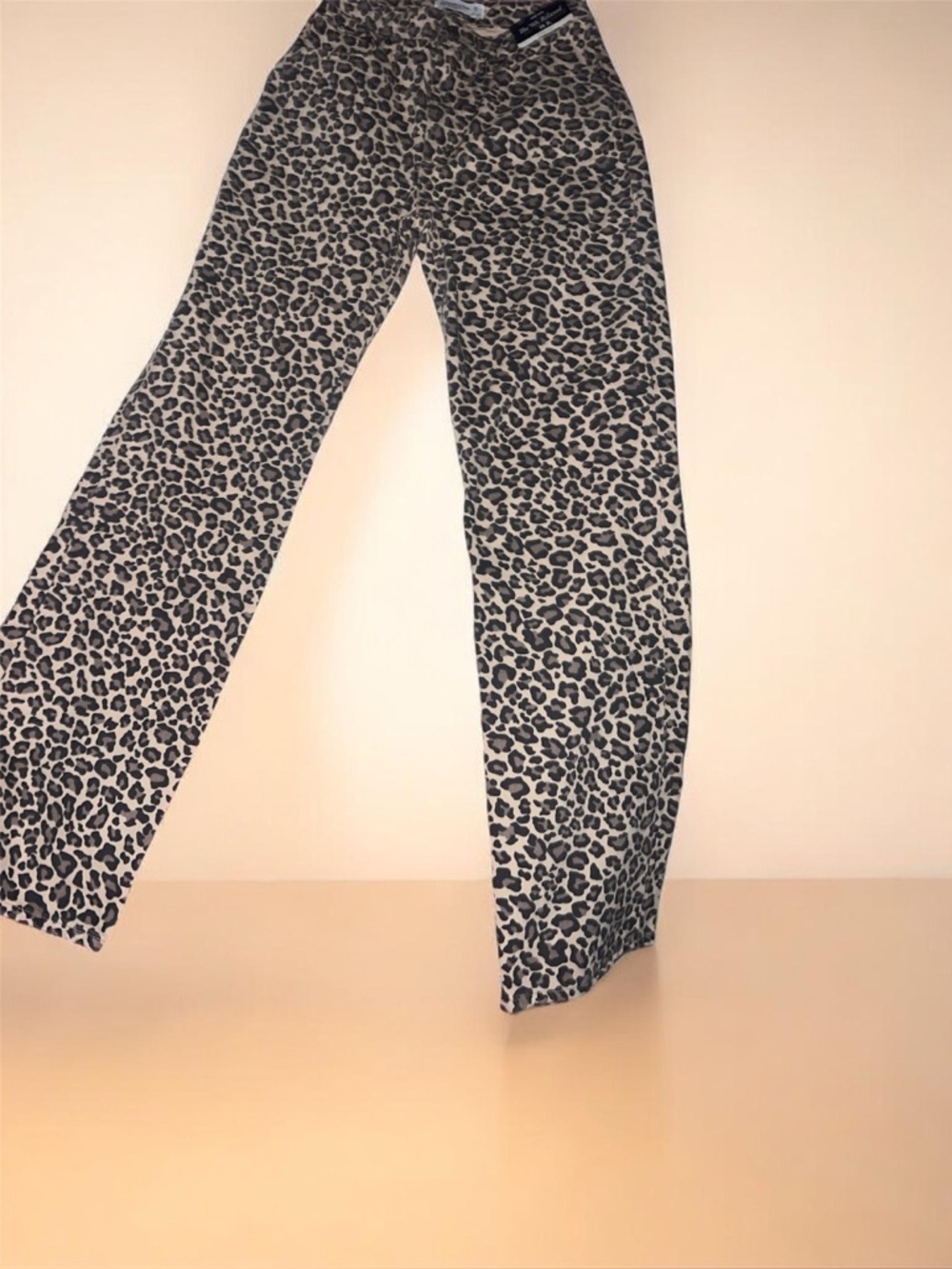 Abercrombie & Fitch Leopard Print High-Rise Jeans - Beige & Black